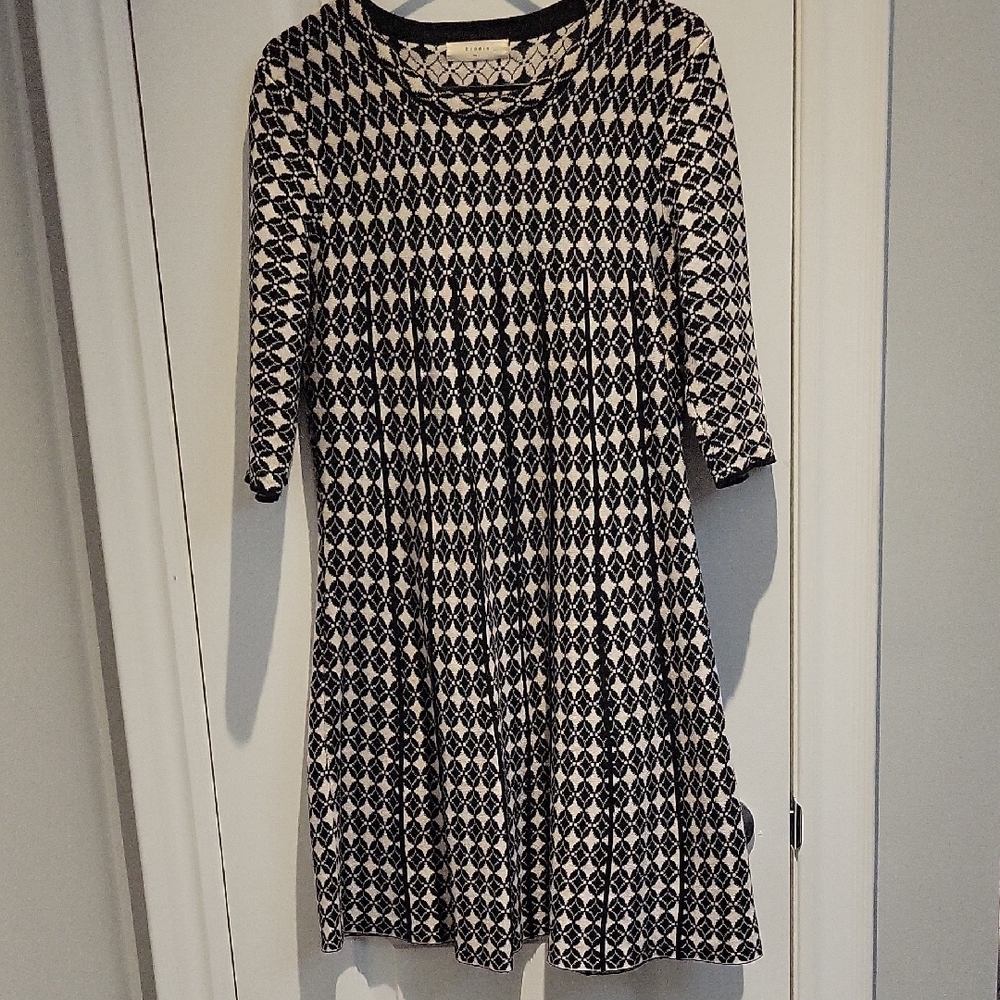 Elodie Black and White Patterned Dress